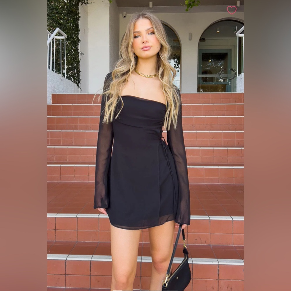 Beginning Boutique Black Cowl Neck Sheath Dress